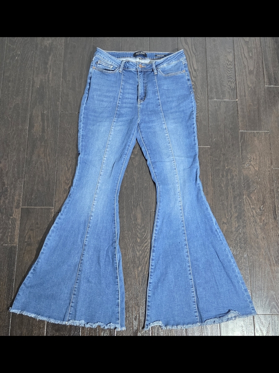 Judy Blue Denim - Judy Blue Women's Stretch Denim Jeans Super Flare Legs 13/31 Rough Hem